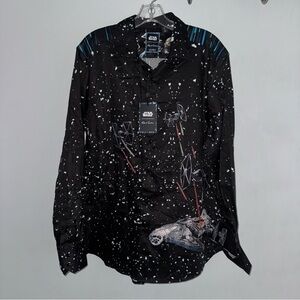 Star Wars “The Falcon”  HTF Robert Graham Black Button-Up Shirt Men’s L